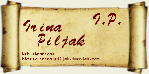 Irina Piljak vizit kartica